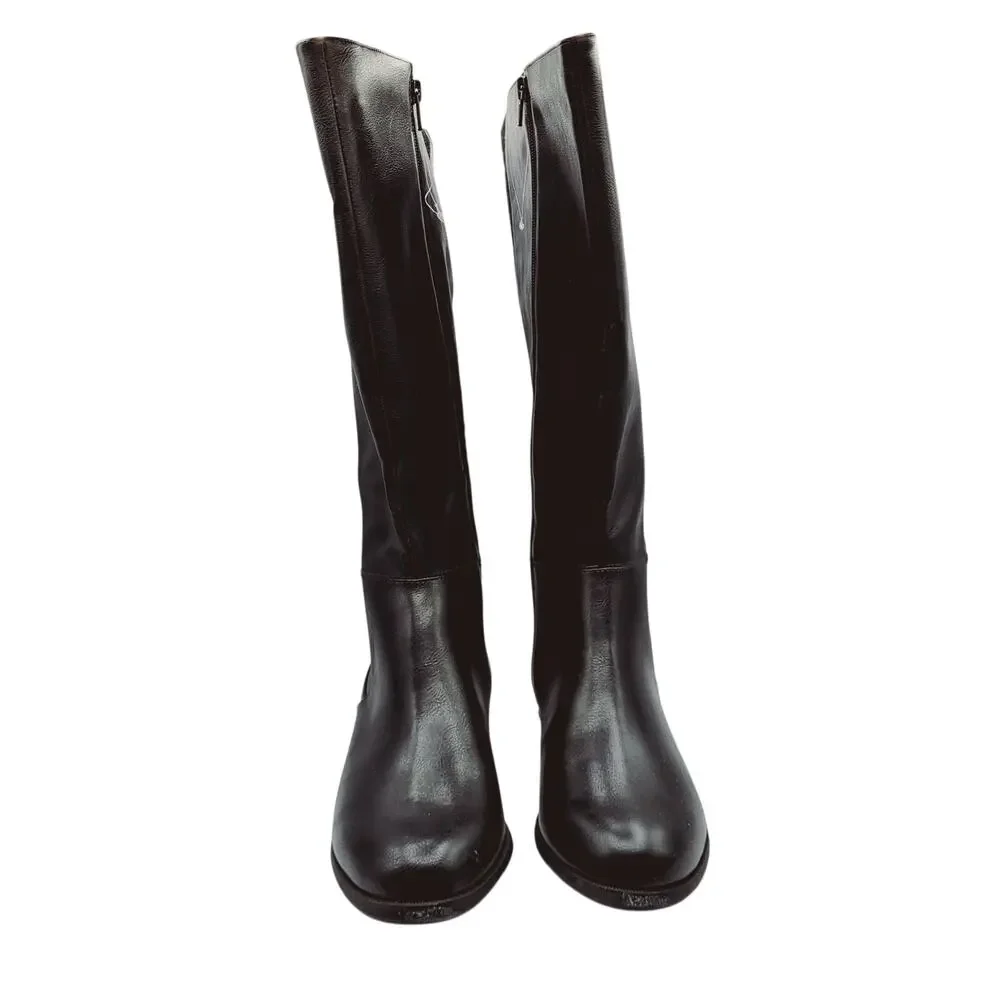Life Stride Soft System XRipley Black Vegan Leather Riding Boots Size 8.5 W NWOT